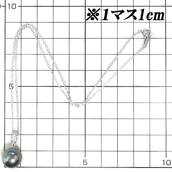 ミキモト 黒蝶パール ネックレス 11.8mm ダイヤモンド K18WG ブランド MIKIMOTO 送料無料 美品 中古 SH107505_画像2