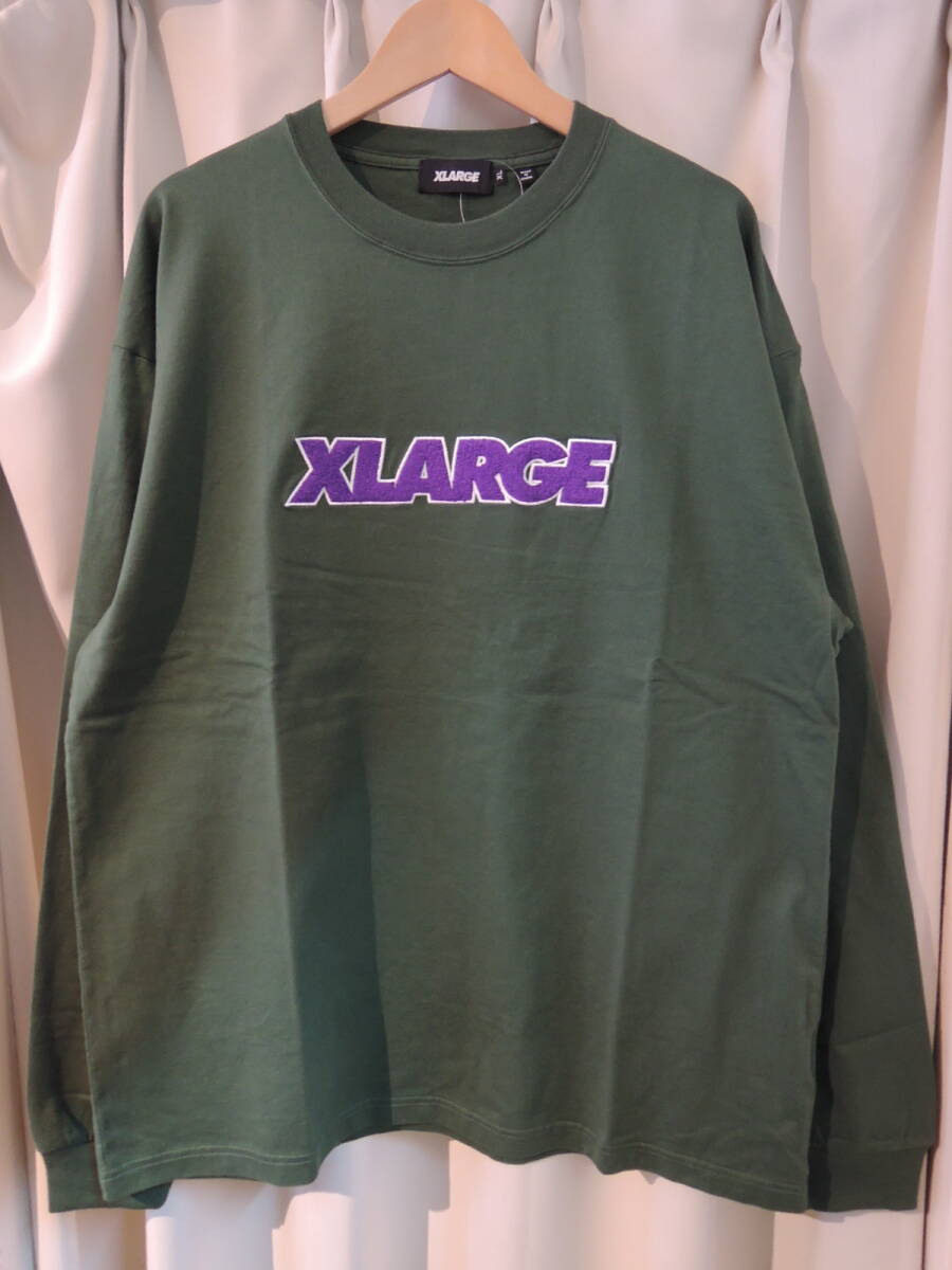 X-LARGE エクストララージ XLARGE STANDARD LOGO L/S TEE XLサイズ グリーン 2024 最新人気品 送料\230~　_画像1