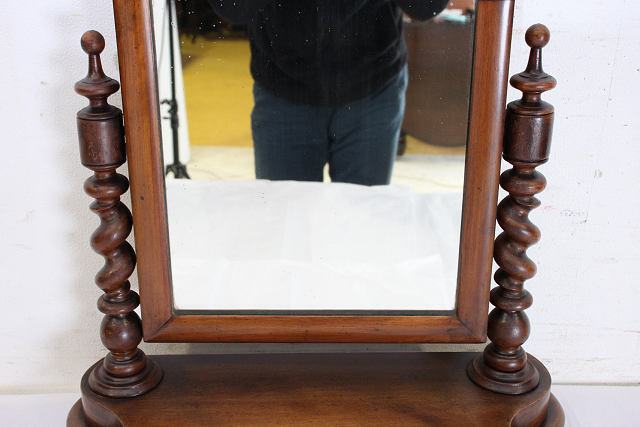 テーブルミラー 卓上鏡 mr-12　1890年代 イギリス アンティーク ビクトリアン ウォルナット ツイスト 英国 家具 メイク 店舗什器 送料無料_画像5