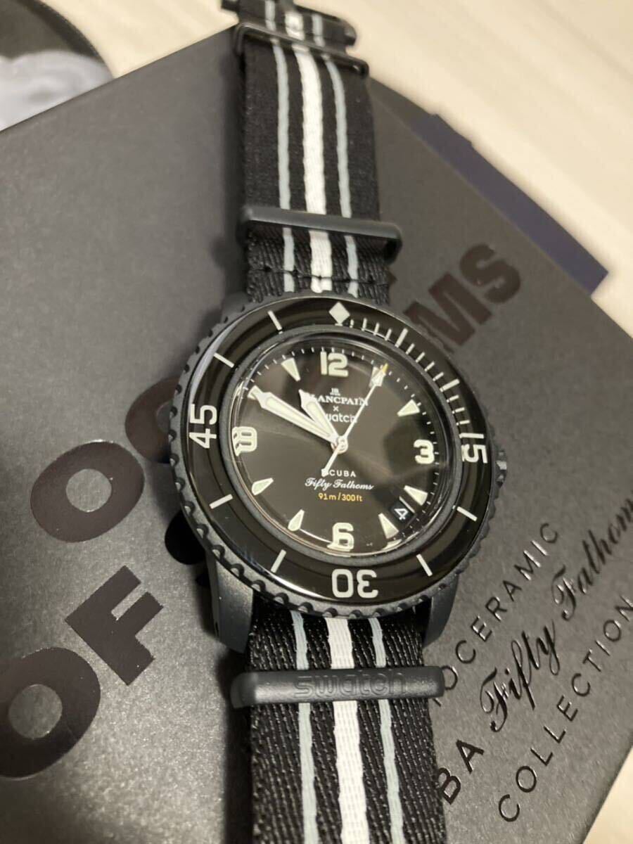 新品 BLANCPAIN SWATCH OCEAN OF STORMS 自動巻 ブラック SCUBA Fifty Fathoms ブランパン スウォッチ omega オメガ moon ムーン_画像8