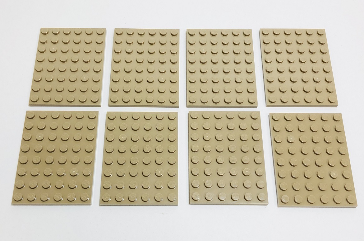 【新品未使用】レゴ　LEGO　プレート　6x8 ダークタン　8枚　６×８_画像1