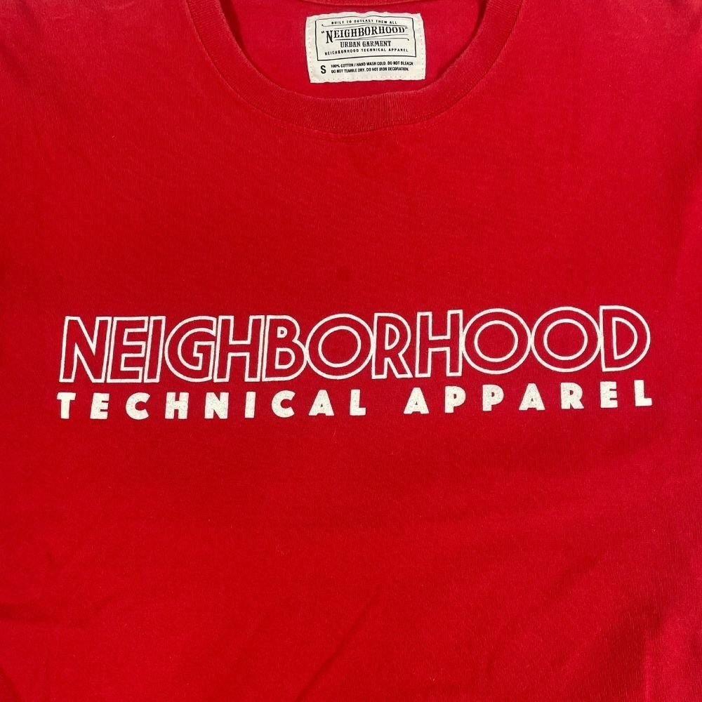 NEIGHBORHOOD ネイバーフッド ロゴプリント Tシャツ 半袖 赤 サイズ S 正規品 / B5032_画像2