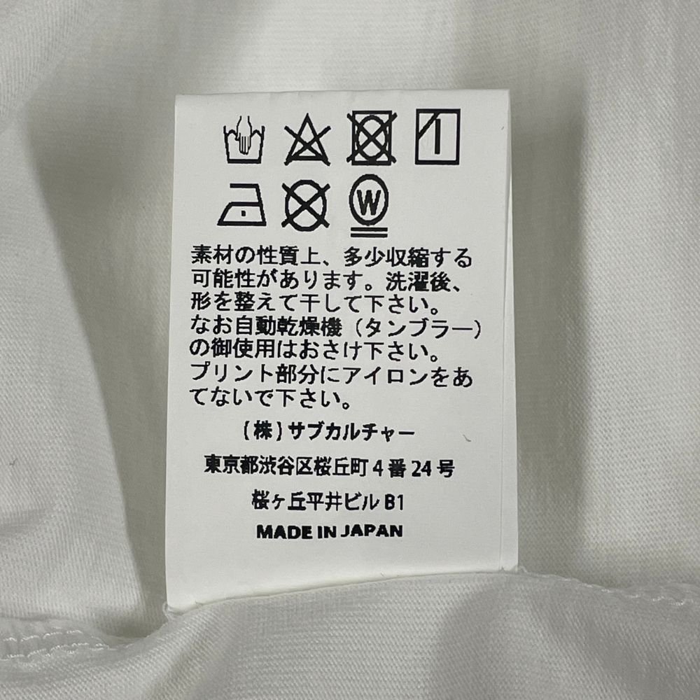 Subculture サブカルチャー 23SS 品番SCST-S2310 Tシャツ 半袖 ホワイト サイズ1 正規品 / 33760_画像7