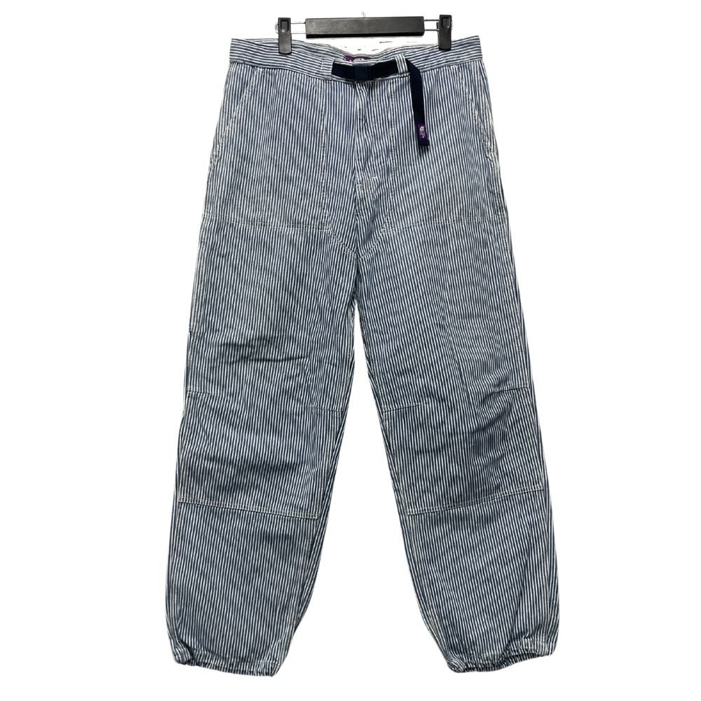 THE NORTH FACE PURPLE LABEL NT5804N ベルト付き ヒッコリーストライプ パンツ インディゴ×白 サイズ34 正規品 / 33800_画像1