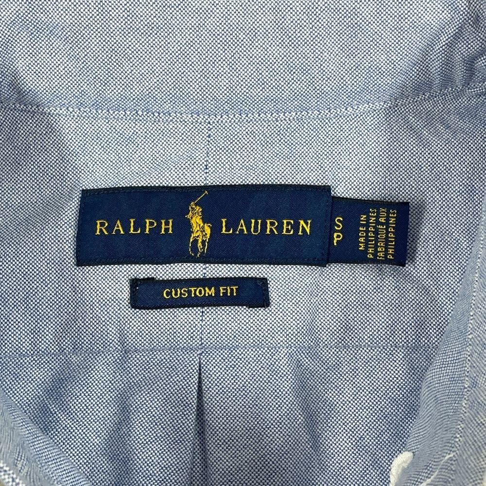 RALPH LAUREN ラルフローレン CUSTOM FIT オックスフォード BD シャツ ライトブルー系 サイズ S 正規品 / B5094_画像6