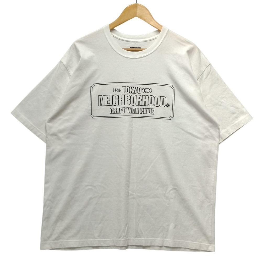 NEIGHBORHOOD ネイバーフッド ロゴ 半袖Ｔシャツ 白 サイズ XL 正規品 / B5110_画像1