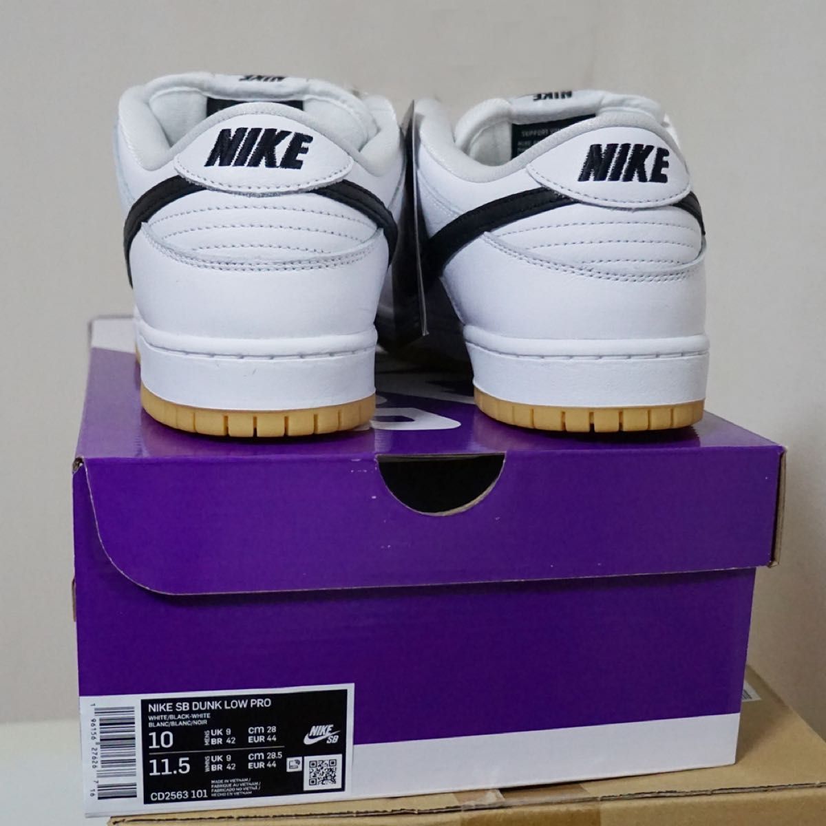 【28cm】Nike SB Dunk Low Pro "White/Black-White-Gum Light Brown" 