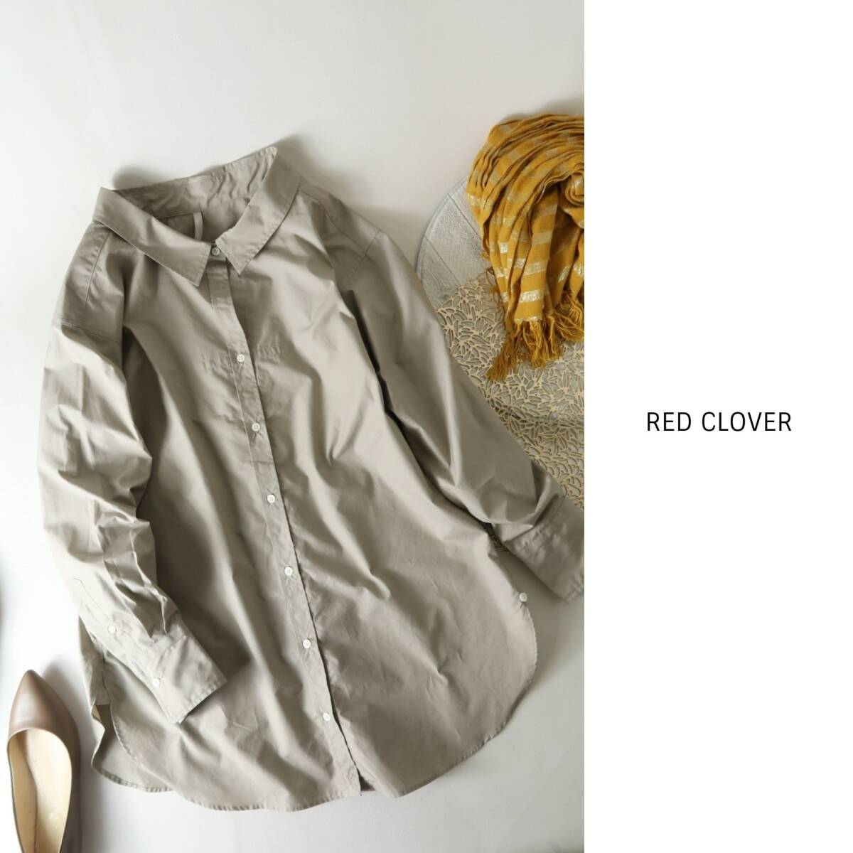 新品☆2.3万☆レッドクローバー RED CLOVER☆洗える コットン100％ オーバーサイズ 長袖シャツ 日本製 ☆C-K 1863