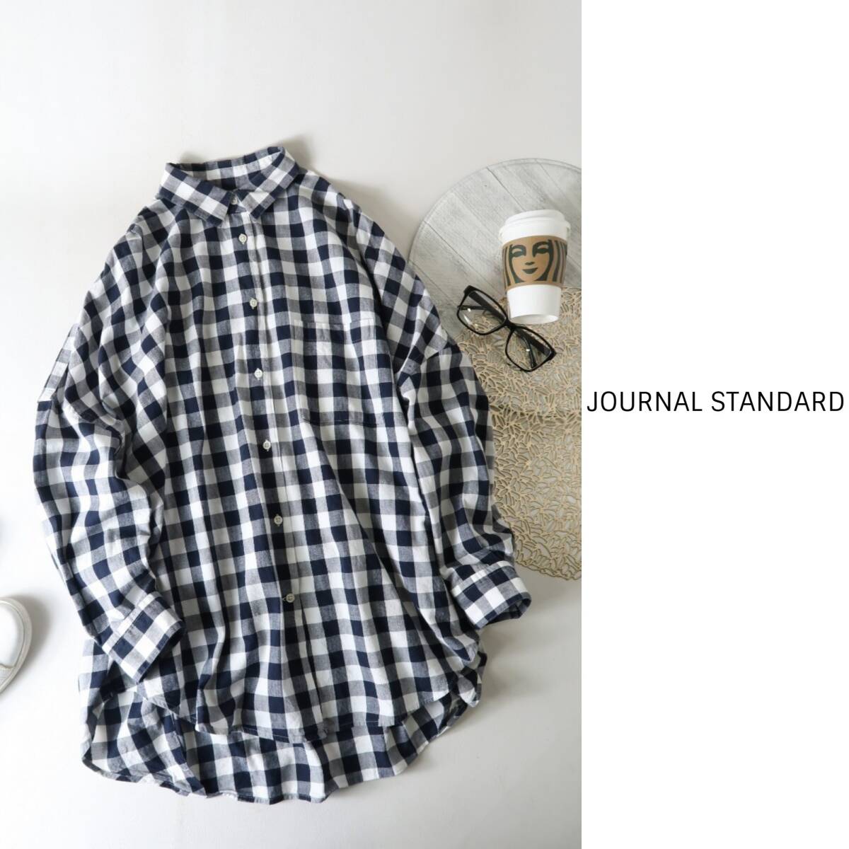 ジャーナルスタンダード JOURNAL STANDARD☆洗える コットン100％ チェックシャツ☆C-K 1972_画像1