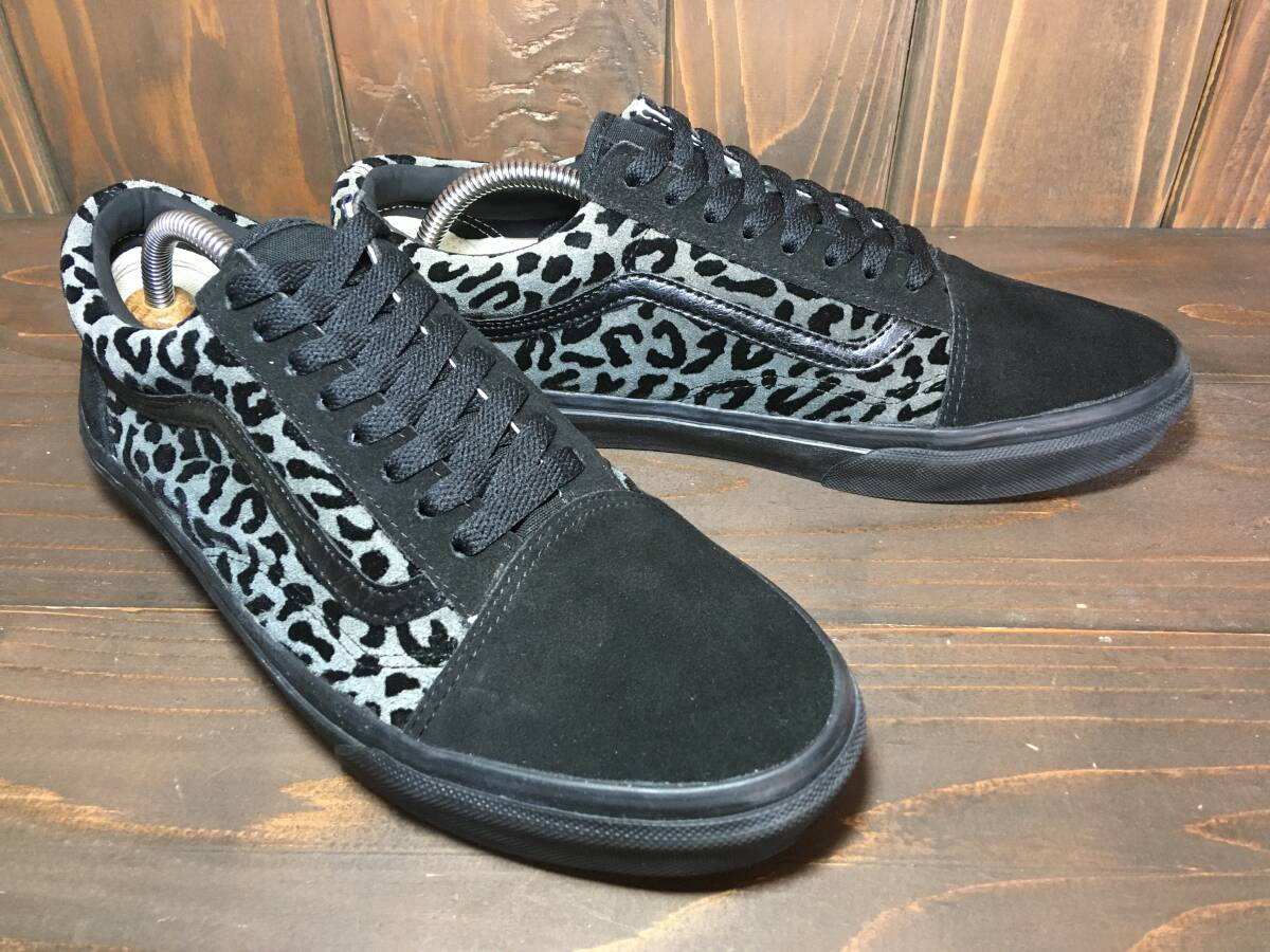 ★VANS バンズ 国内企画 OLD SKOOL オールドスクール 黒×グレー レオパード 27.5ｃm 美品 Used 検 SK8 スリッポン スタイル36_画像6