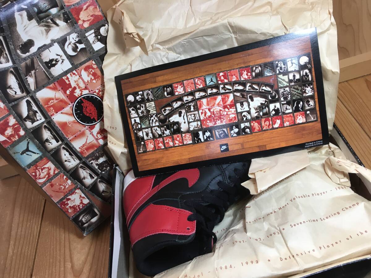 ★ナイキ NIKE エアジョーダン Air Jordan 1 赤×黒 25.5cm 94年製 デッドストック 未使用品 検 DUNK JORDAN AJ1 VNTG_画像9