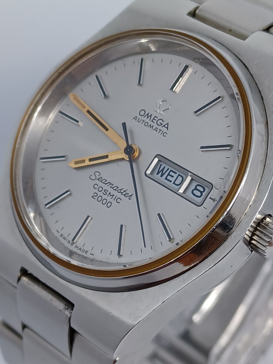 1円~　【稼働品】　オメガ　OMEGA　シーマスター　コスミック　2000　cal.1022　シルバーダイヤル_画像1