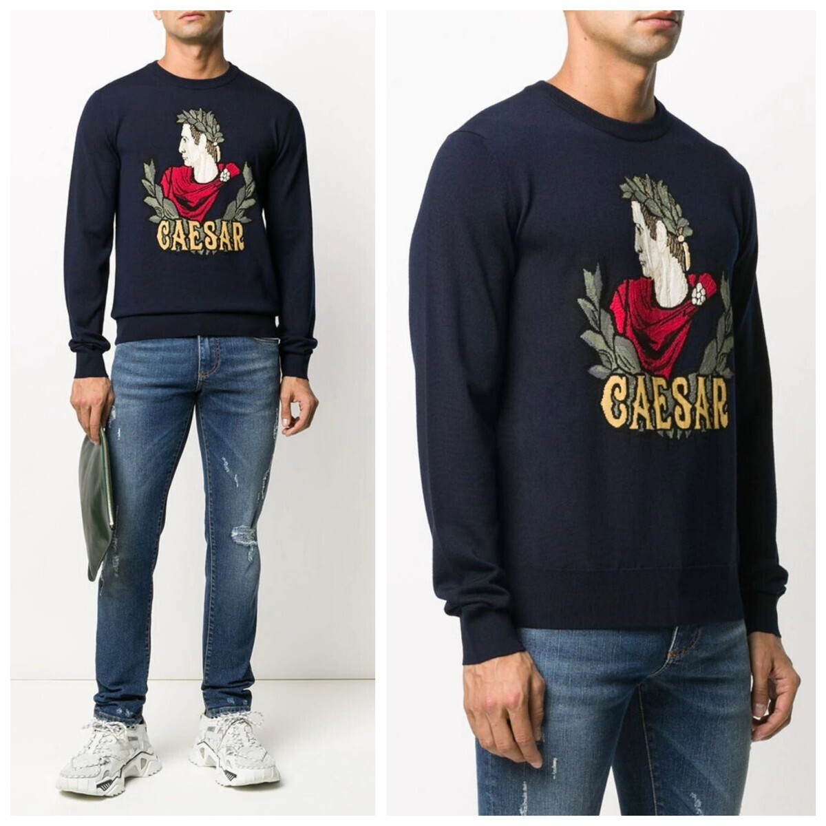 美品 DOLCE&GABBANA 刺繍入りセーター ニット _画像9