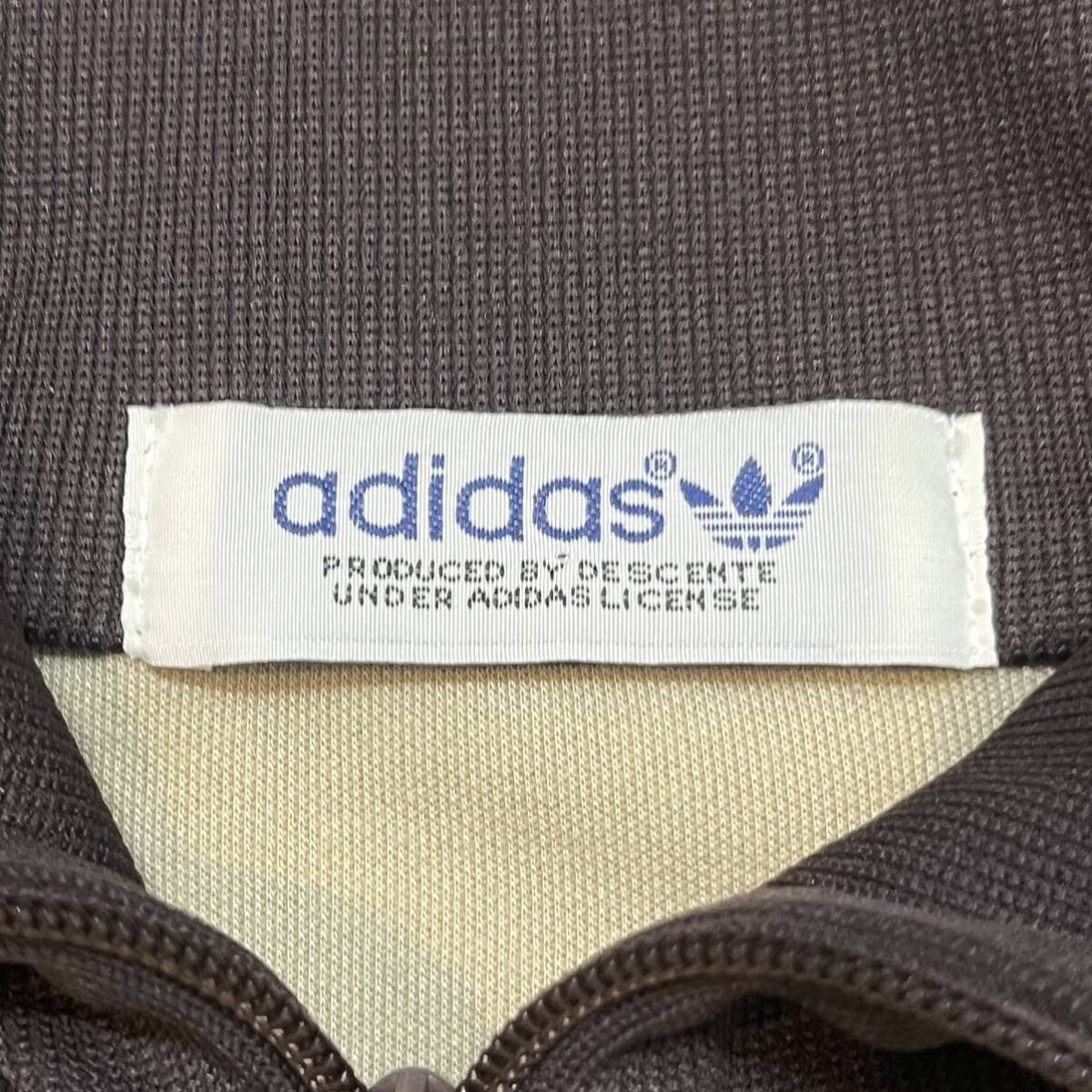 【 adidas 】 美品 70s 80s ビンテージ 在原 デサント トラック ジャケット ジャージ S 相当 ベージュ アディダス vintageの画像6