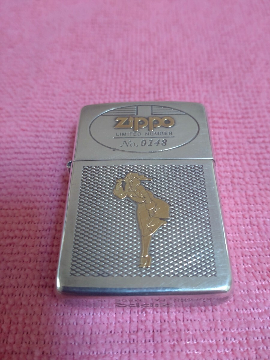 ZIPPO ジッポー. シリアルナンバー付 スターリングシルバーコーティング.ウインディガールジッポー。_画像1