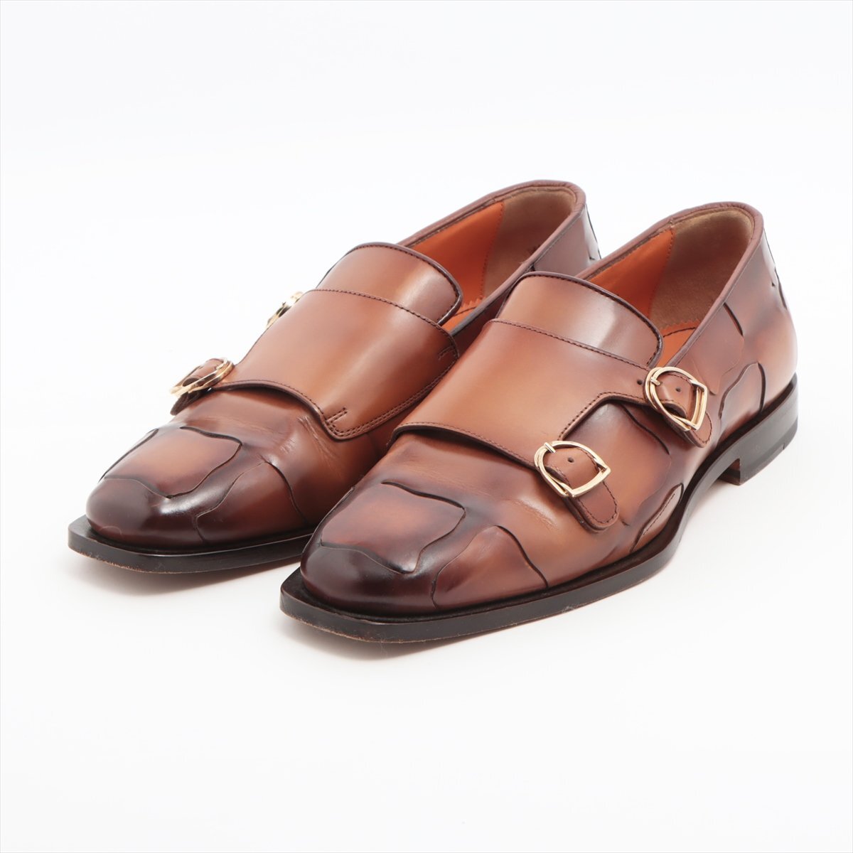 1 иен # превосходный товар # солнечный to-ni# двойной monk ремешок кожа бизнес обувь двойной пряжка 6 Brown джентльмен обувь мужской MMM P17-9