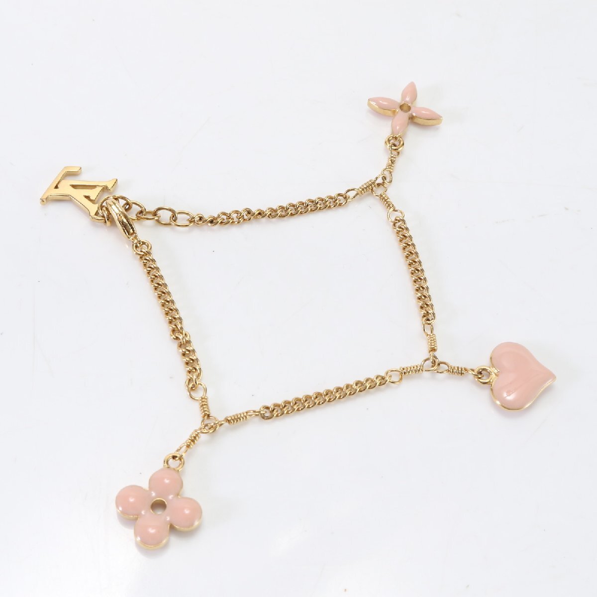 1 jpy # beautiful goods # Louis Vuitton # brass re Suite monogram bracele #M65614 accessory Gold Pink Lady -sYYT 1128-E69