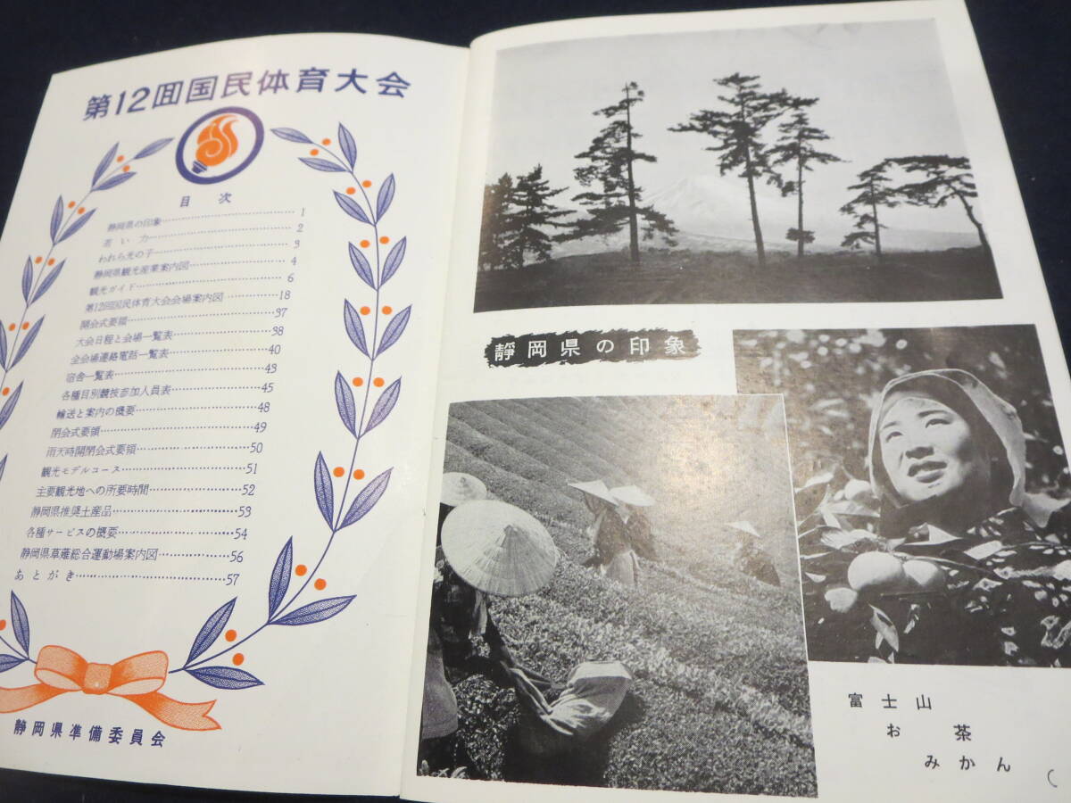 観光案内　第１２回国民体育大会　ガイドブック　１９５７年／熱海温泉　伊東温泉　伊豆長岡温泉　白糸の滝　自衛隊富士学校　日本平　_画像2