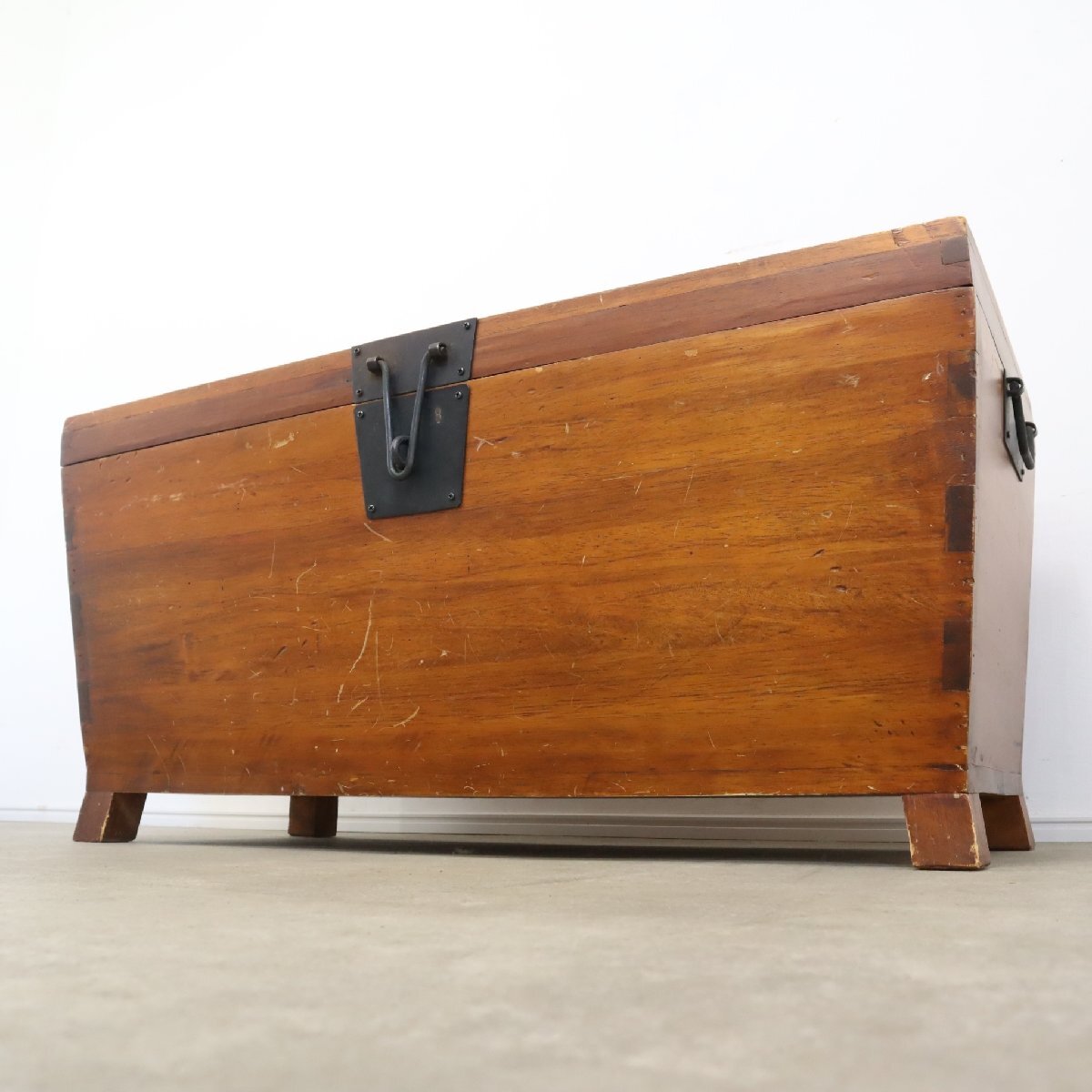 ヴィンテージ 木箱 ボックス トランク コーヒーテーブル 収納箱 ブラケットボックス ベンチ【3D2403033】の画像5