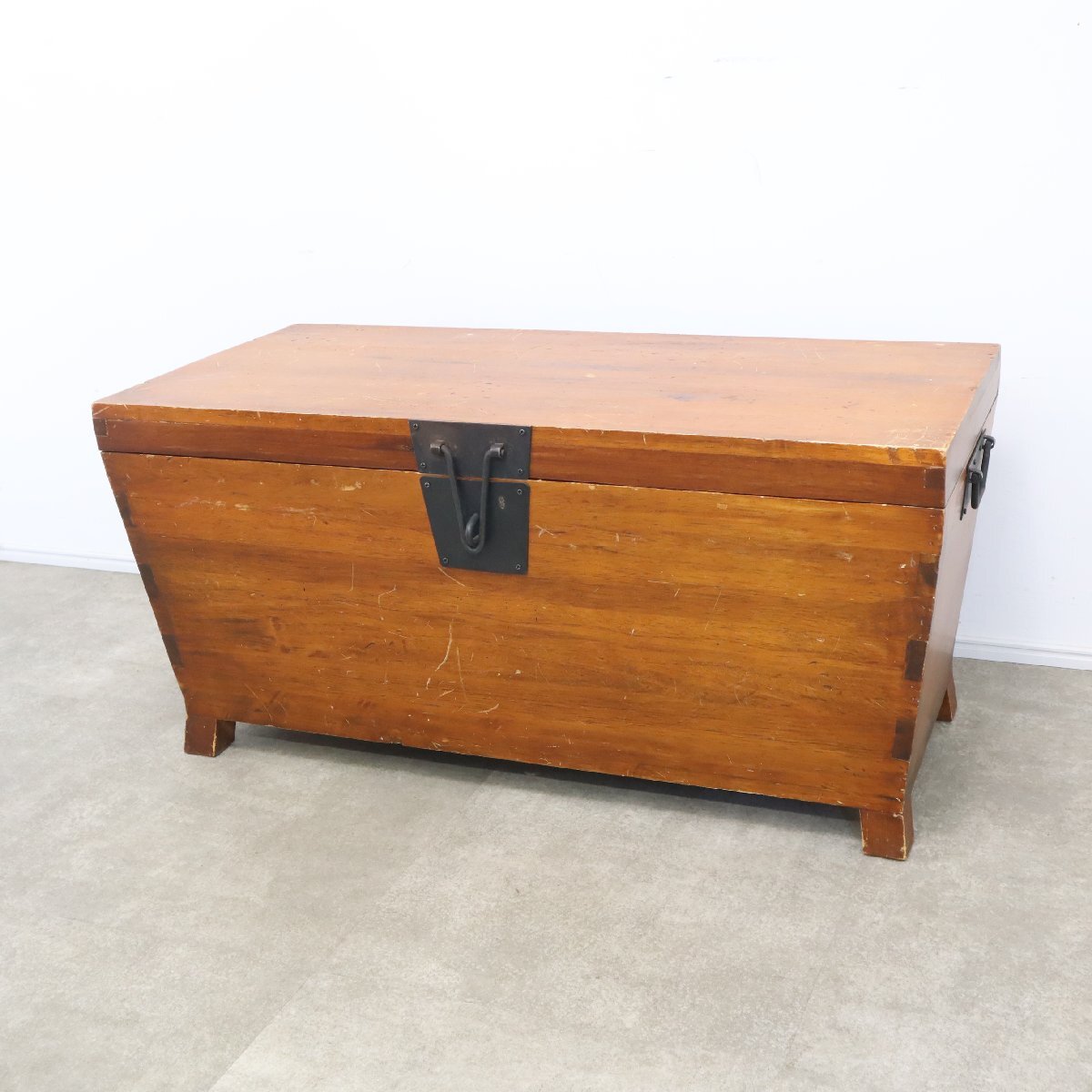 ヴィンテージ 木箱 ボックス トランク コーヒーテーブル 収納箱 ブラケットボックス ベンチ【3D2403033】の画像1