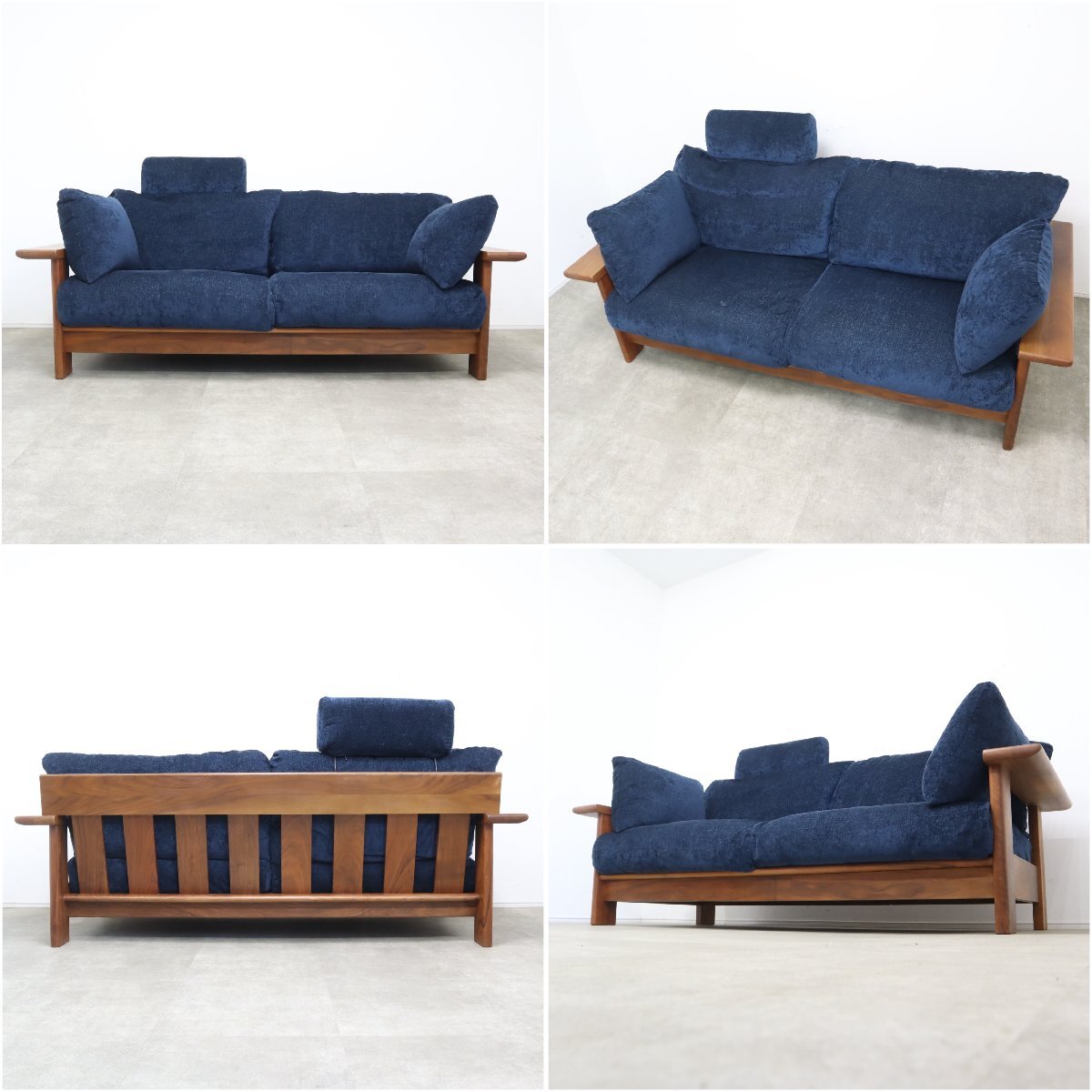  tree atelier .... sofa 2.5P 2 seater .3 seater . order domestic production furniture blue walnut head rest attaching natural wood [3E2403051]