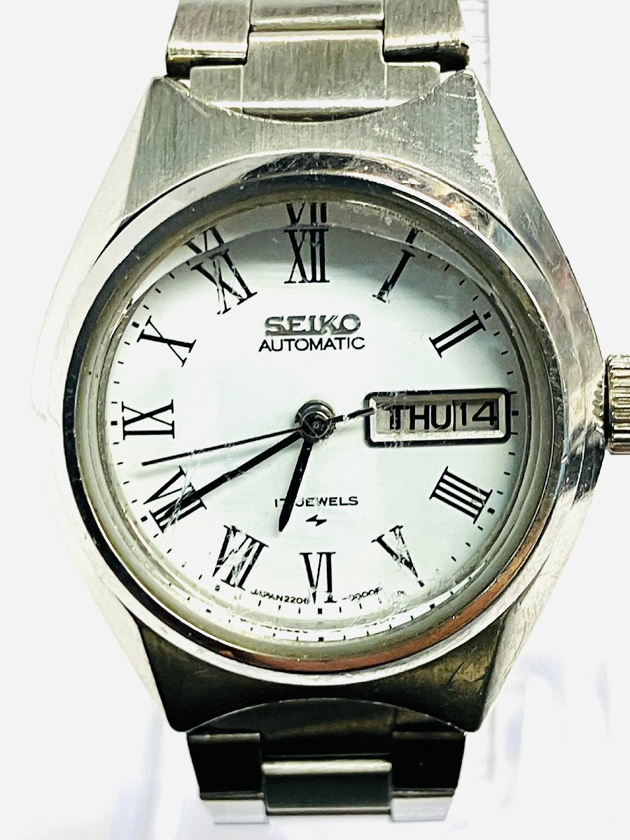 qow.Z0401　SEIKO　セイコー　レディース腕時計　2206-0540　オートマチック　手巻き　白文字盤　ステンレス　デイト_画像2