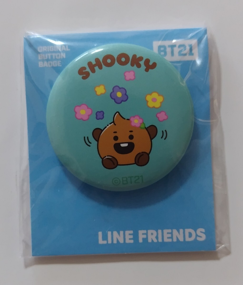 BT21× Family mart 2022 год 3 месяц * оригинал .. внизу .. жестяная банка значок *SHOOKY(shuga)