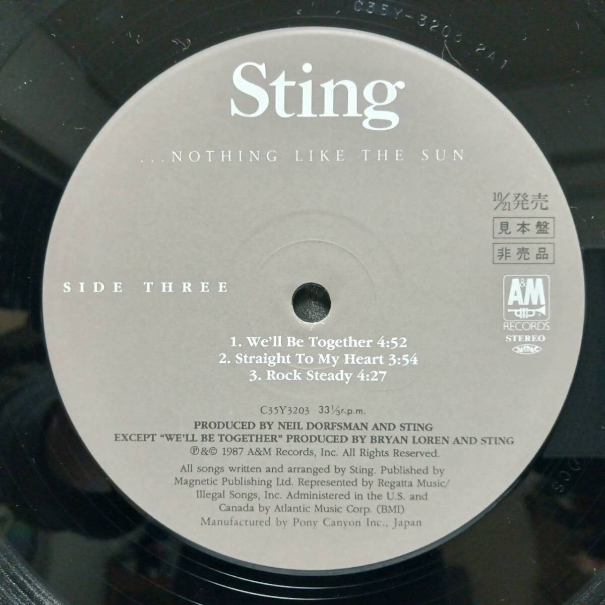 PROMO日本盤2LP 見本盤 Sting / Nothing Like The Sun 1987年 A&M C35Y3203 高音質デジタル録音 Englishman In New York スティング Police_画像8