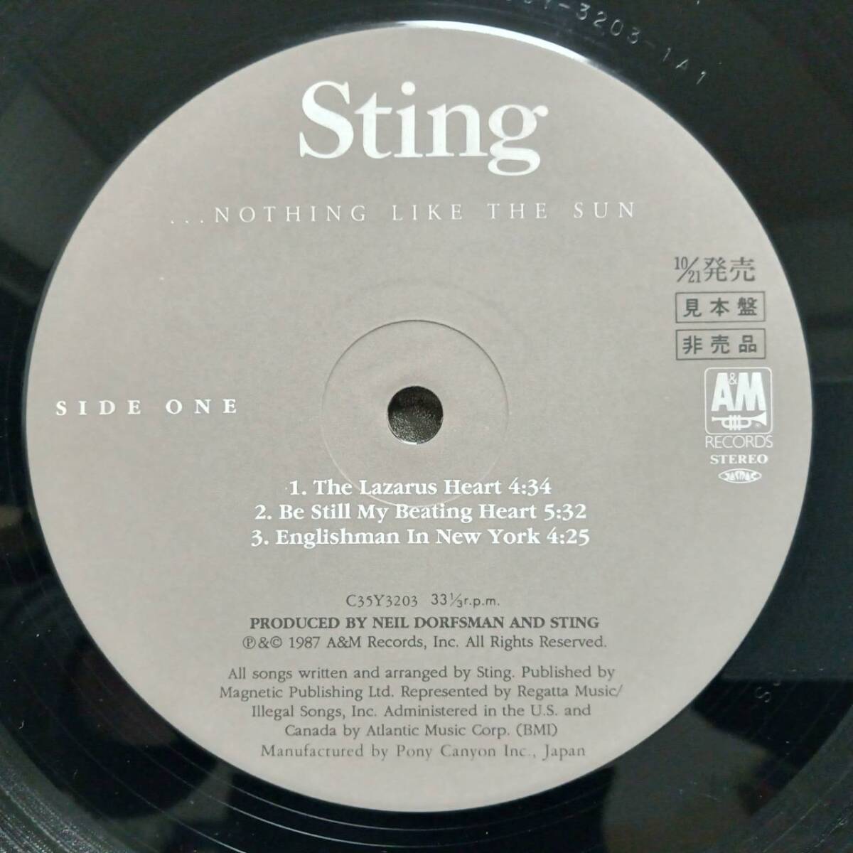 PROMO日本盤2LP 見本盤 Sting / Nothing Like The Sun 1987年 A&M C35Y3203 高音質デジタル録音 Englishman In New York スティング Police_画像5