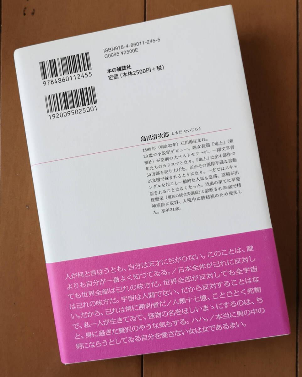 島田清次郎　誰にも愛されなかった男　風野春樹　本の雑誌社 初版　_画像2