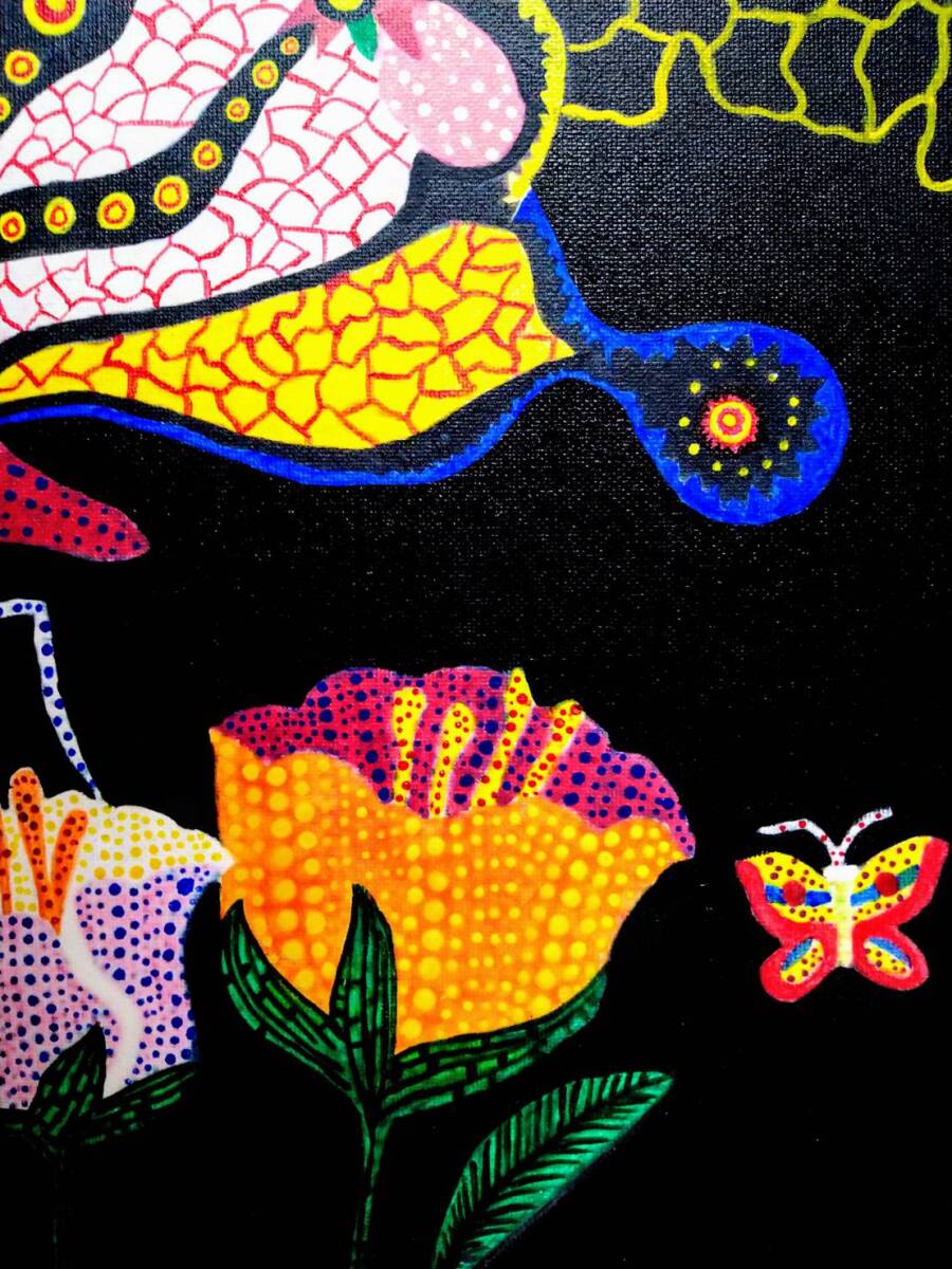 F10号】草間彌生【Flower Garden(花園)】手描き大型作品/肉筆 F10号】草間彌生【Flower Garden(花園)】手描き大型作品/肉筆