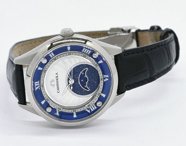 ★保証書付！美品！CITIZEN シチズン CAMPANOLA カンパノラ EZ2000-06B 璃朋(あきほ) MOONPHASE ムーンフェイズ クオーツ メンズ★_画像3