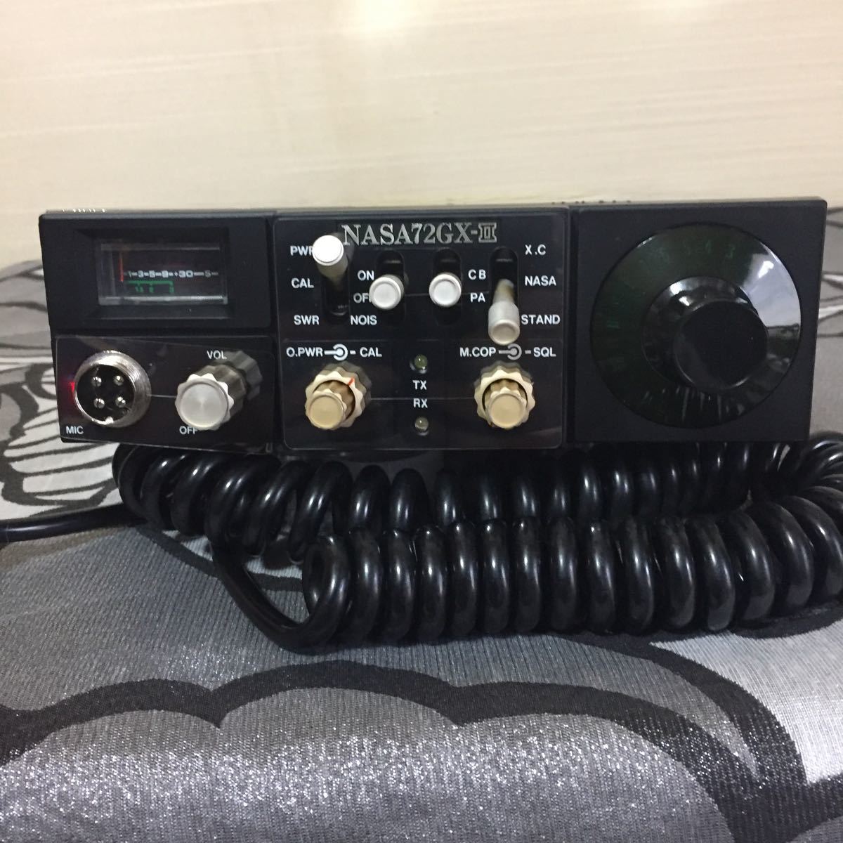 CB transceiver NASA72GX-II silver NASA front bezel * emblem new goods exchange channel switch * display board new goods exchange condition. is good transceiver Mike power cord 