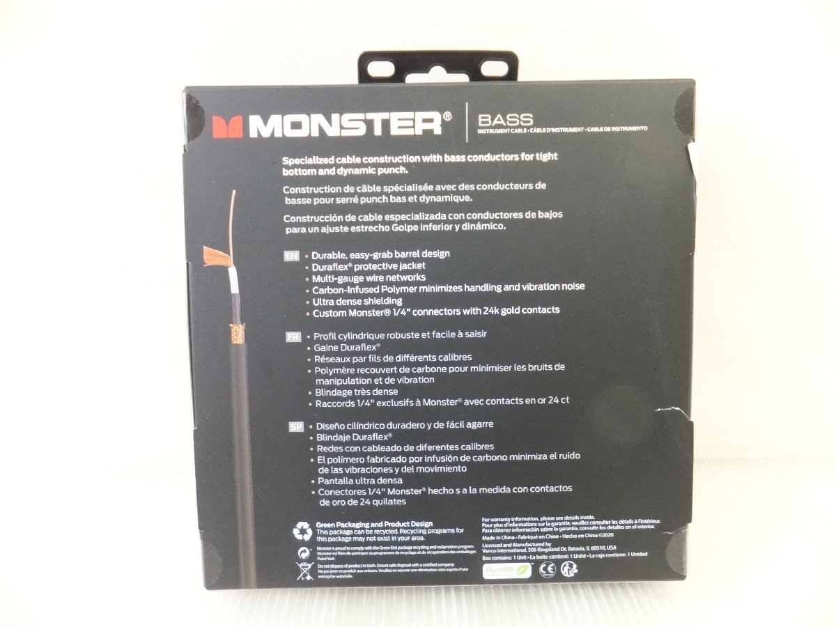 未使用品■シールド■ケーブル■モンスターケーブル　MONSTER　CABLE■MONSTER ROCK 　12FT/3.6M■M BASS2-12A■_画像4