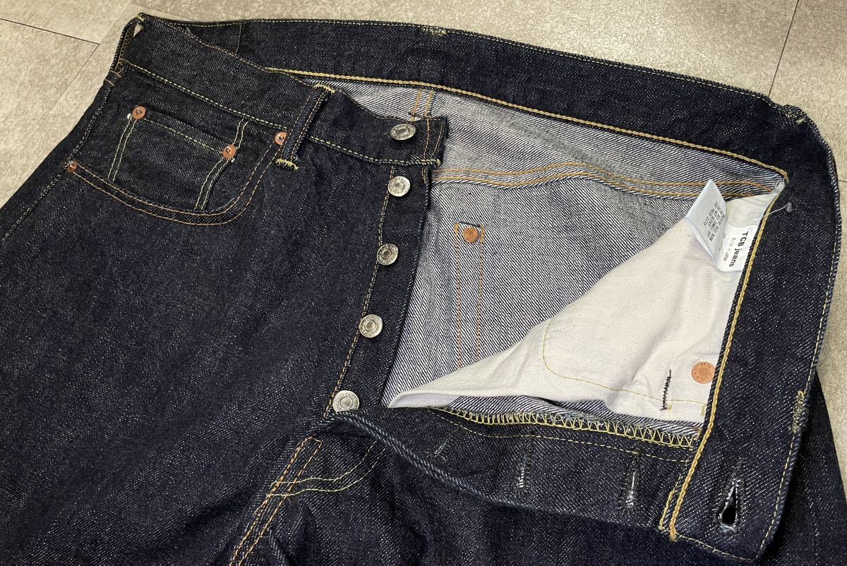 TCB jeans 50's 13.5ozデニム ストレートジーンズ 極美品 w36 50s 紙パッチ XX MODEL PANTS_画像9