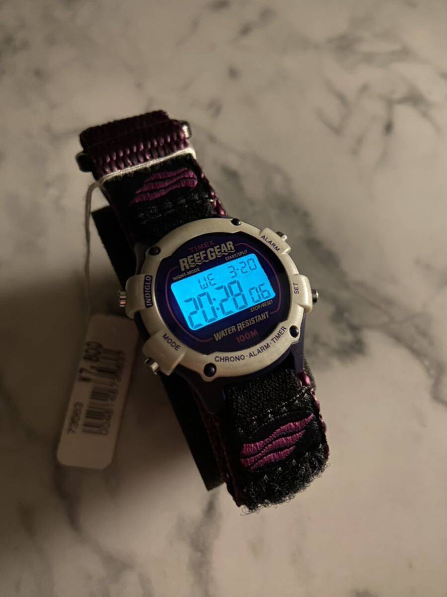 * 90\'s не использовался прекрасный товар *[ бесплатная доставка ]TIMEX REEFGEAR INDIGLO Vintage Timex leaf механизм спорт часы Ironman б/у одежда мелкие вещи нравится .