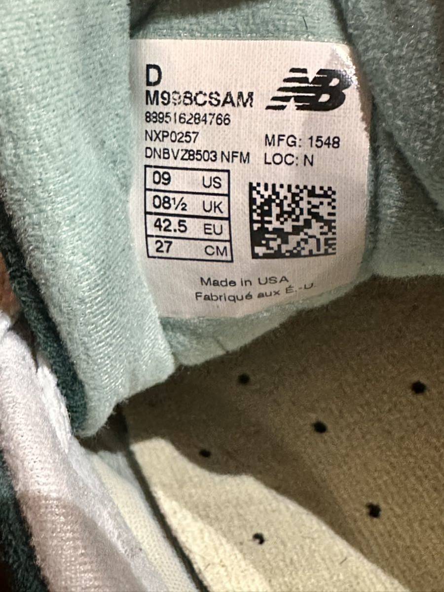 ニューバランス made in USA M998CSAM 中古品_画像9