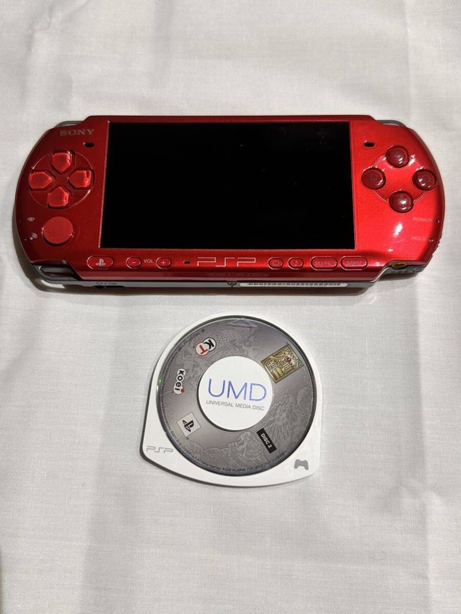 ☆ PSP ☆ プレイステーションポータブル PSP-3000 ラディアントレッド 動作品 本体 のみ Playstation Portable バッテリー欠品 _画像1