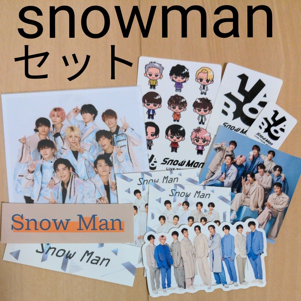 【未使用・美品】snowman 写真 すのチル ステッカー フレークシール ましかくフォト 10点セット スノーマン