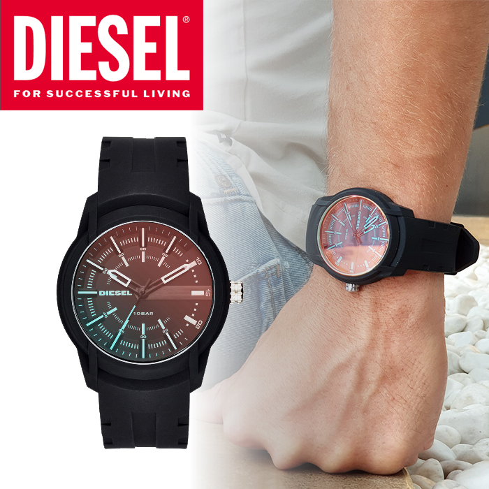 【ラッピング無料】ディーゼル DIESEL メンズ 腕時計 アームバー ARMBAR ブラック シリコン DZ1819 誕生日 プレゼント クリスマスの画像1