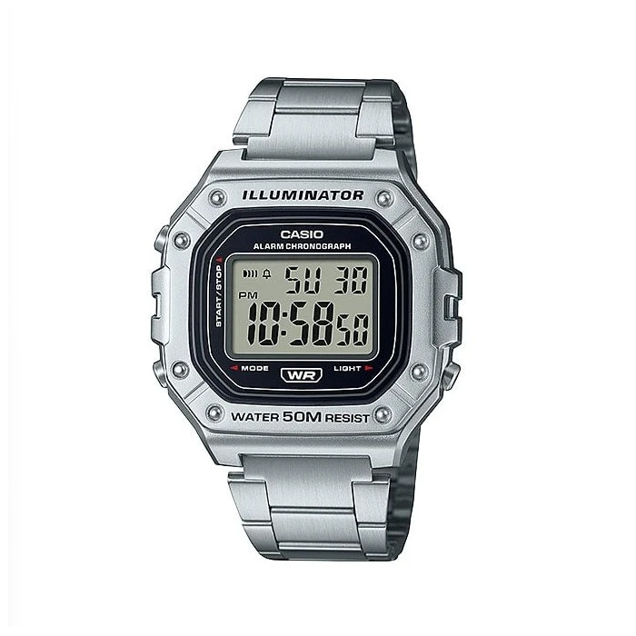 カシオ チプカシ 腕時計 CASIO スタンダード デジタル W-218HD-1AV メンズ レディス チープカシオ メタルバンド シルバー_画像2