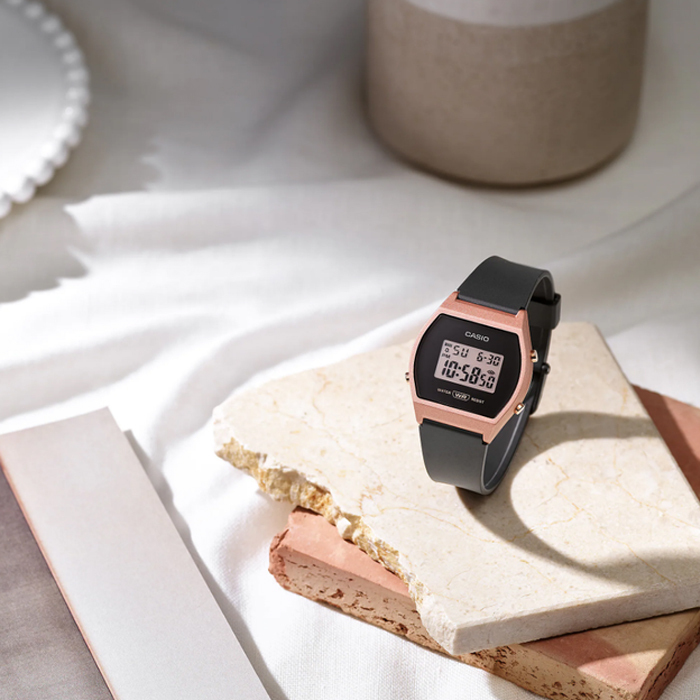 CASIO カシオ チプカシ 腕時計 LW-204-1A デジタル ブラック×ローズゴールド レディース ガールズ かわいい お祝い プレゼント_画像3