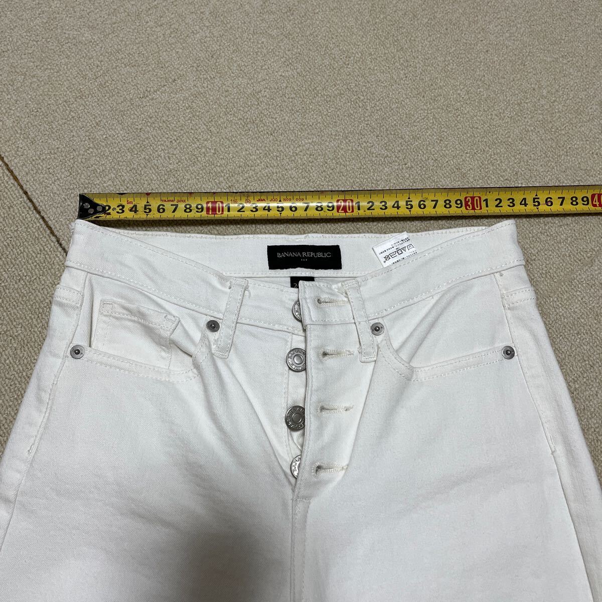 お値下げ！送料込！BANANA REPUBLIC ロングキュロットパンツ　白　size24/00 used 美品