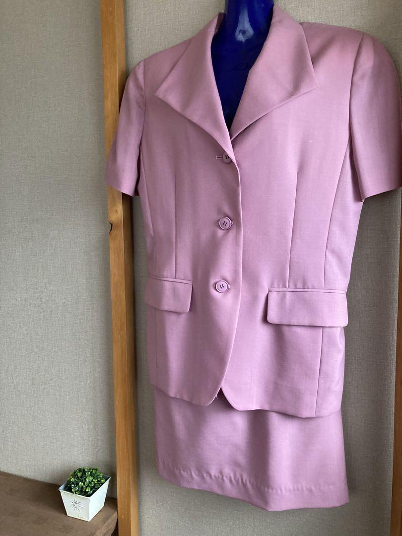 ＊ 【訳あり】KENZO レトロ ケンゾー セット アップ ピンク サマースーツ 半袖 38＊_画像1
