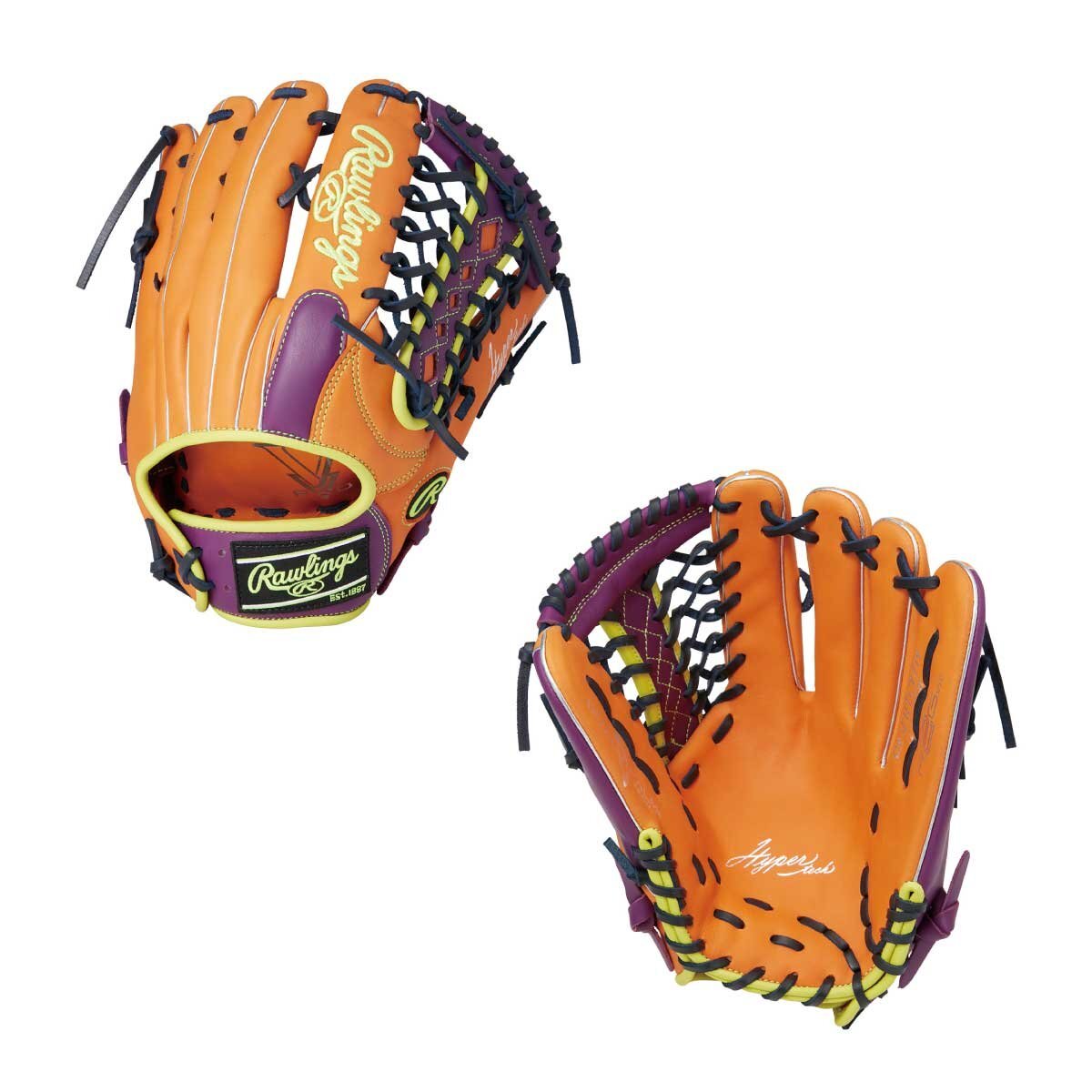 1516190-Rawlings/Rubber Grab Hypertech Color раковина бейсбольная перчатка на поле Y719/LH