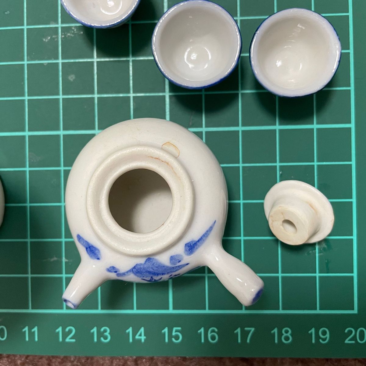 お茶セット 茶器セット 陶器 中国 青花 山水文 ミニチュア茶器 お茶セット 茶器セット 陶器 中国 青花 山水文 ミニチュア茶器