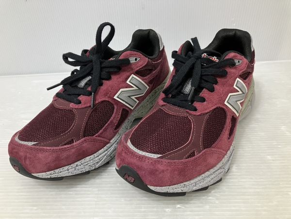 HS972-240313-150【中古】New Balance M990BU3 Made in USA ニューバランス アメリカ製 バーガンディー×Reflect Silver 25.5_画像1