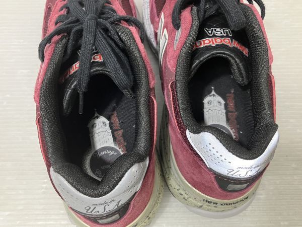 HS972-240313-150【中古】New Balance M990BU3 Made in USA ニューバランス アメリカ製 バーガンディー×Reflect Silver 25.5_画像7