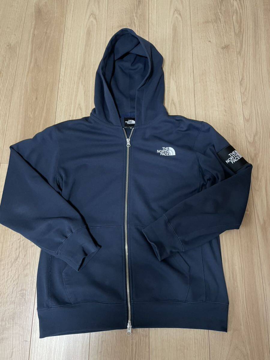 THE NORTH FACE スクエアロゴフルジップ スウェットパーカー サイズM ネイビーの画像1