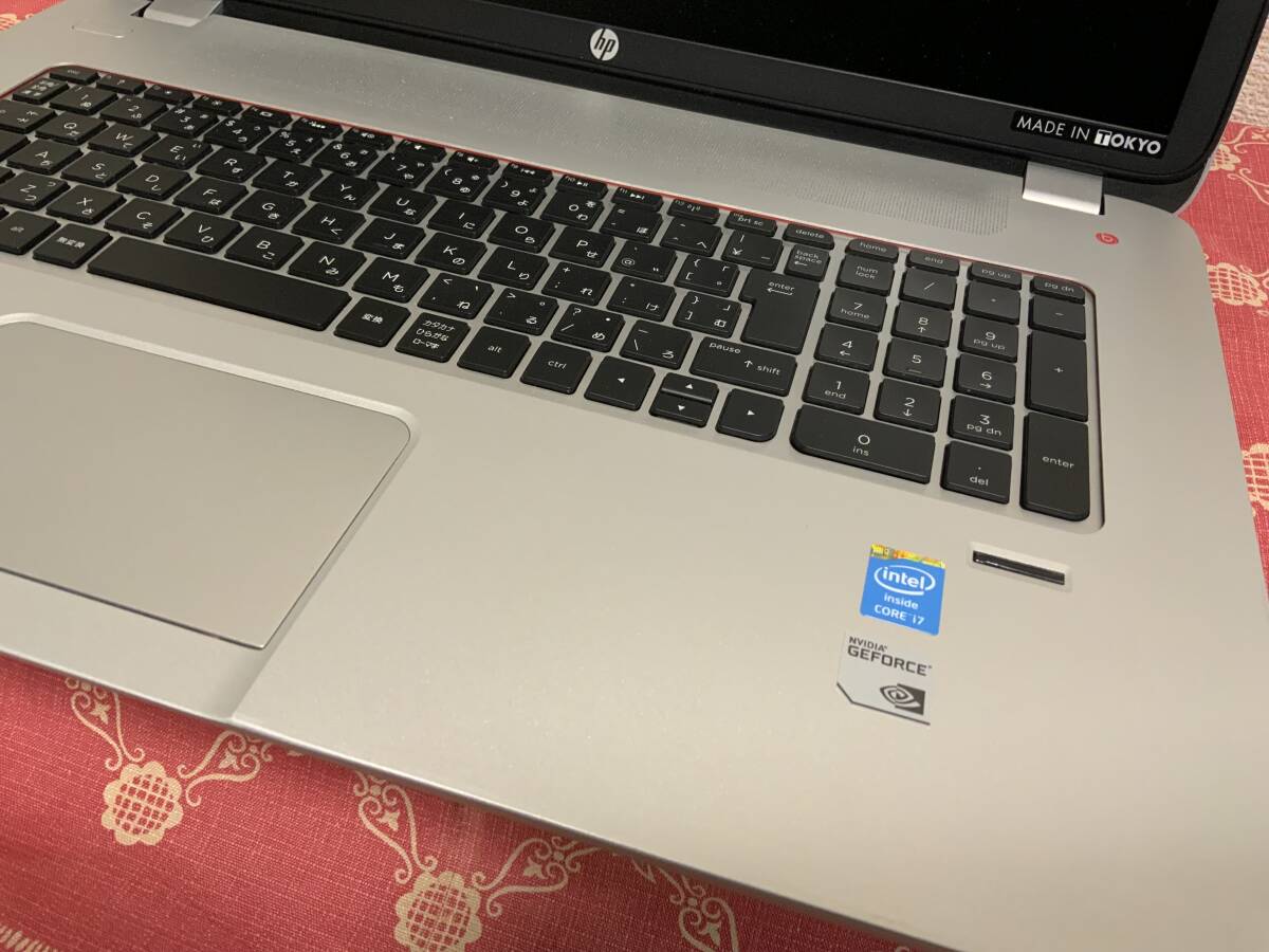 【修理しました】【動作確認済】hp envy17 17インチフルHD液晶 Core i7 4700MQ Windows10 Home SSD256GB メモリ8GBに増設 ACアダプタ付_画像4